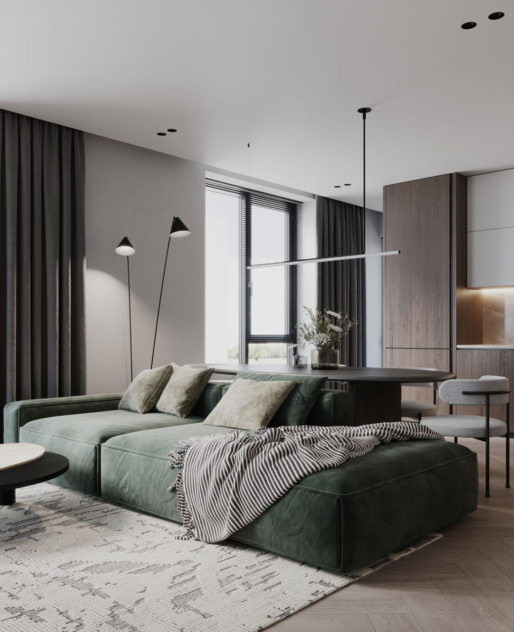 Modern living room with elegant interior design