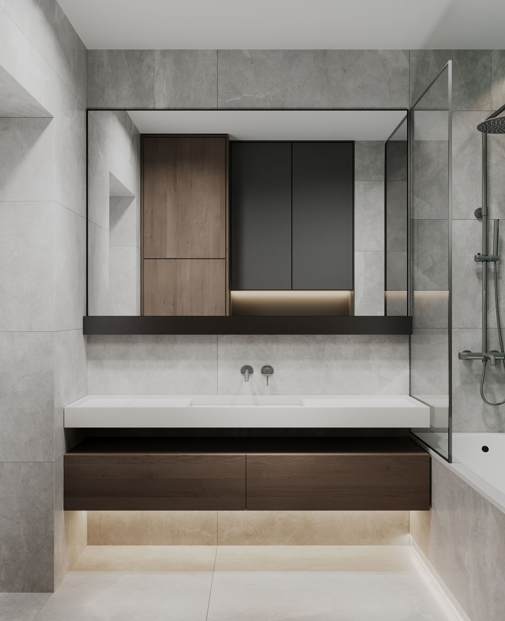 Modern minimalist bathroom interior design